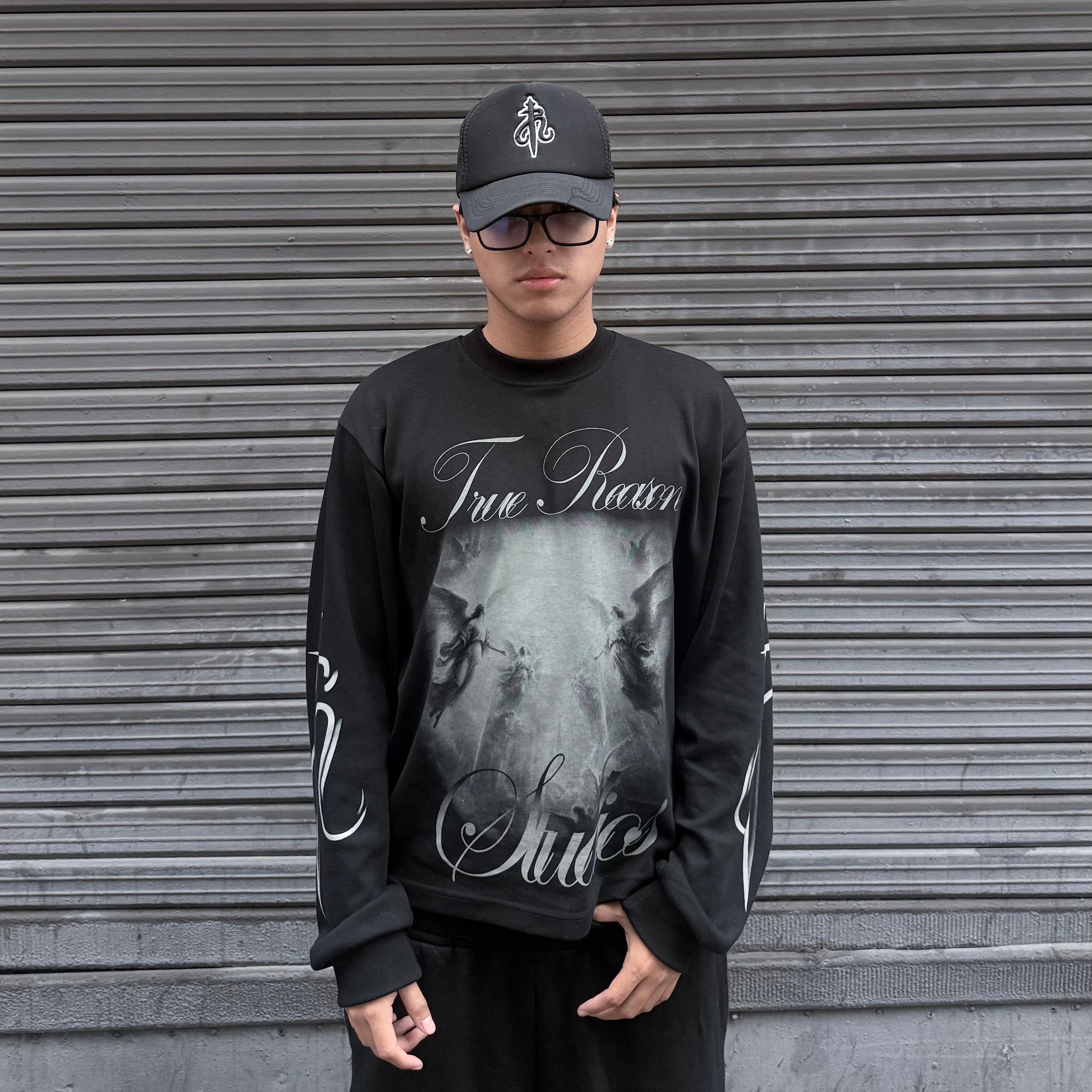 Long Sleeve Negro "Amerikan" Boxy